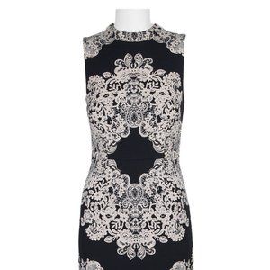 Adrianna Papell High Neck Lace Print Sheath Dress